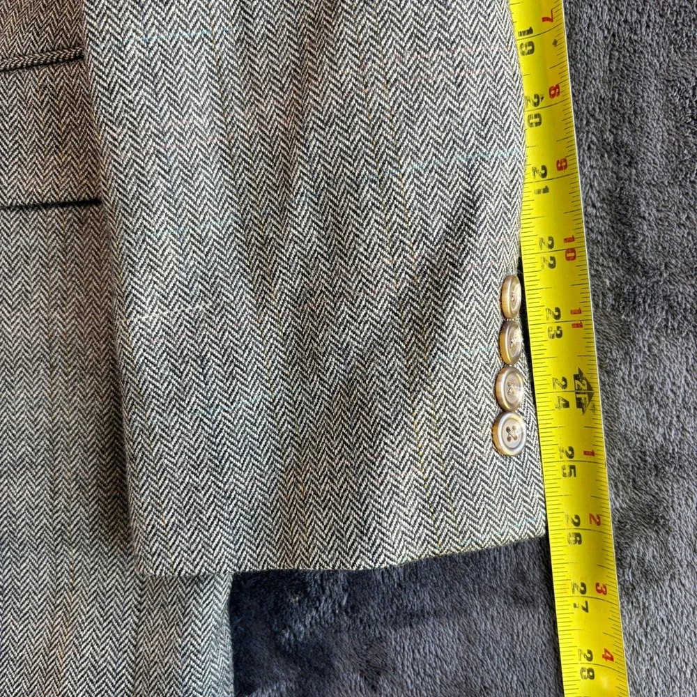 Lauren Ralph Lauren Mens 42L Gray Herringbone 100% Wool Blazer Sport Coat Jacket
